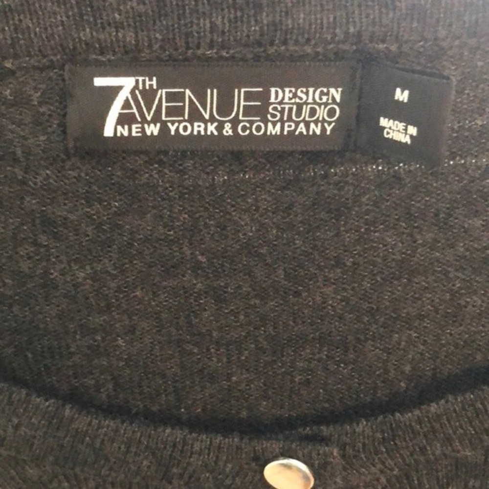 7th Avenue New York & Company Women's Medium Gray Cardigan Sweater M - Picture 4 of 6